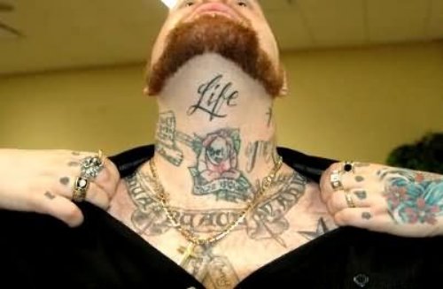 Man With Neck Chain Tattoo